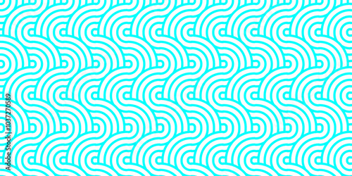 Overlapping Pattern Minimal diamond geometric waves spiral and abstract circle wave line. blue color seamless tile stripe geometric create retro square line backdrop pattern background. 