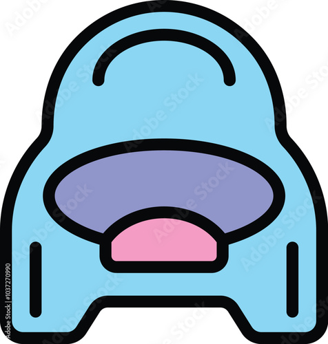 Simple icon of a baby potty chair, perfect for websites and apps related to childcare and parenting