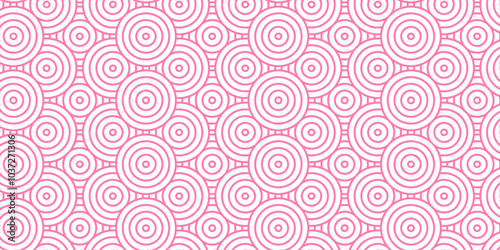 Abstract Overlapping Pattern. Seamless geometric ocean spiral pattern and abstract circle wave lines. pink seamless tile stripe geomatics create retro line backdrop pattern background.