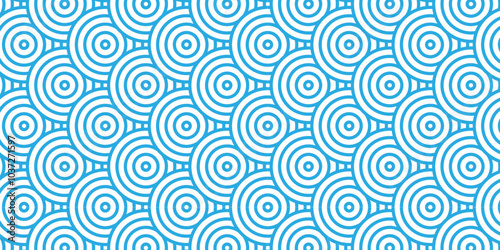 Overlapping Pattern Minimal diamond geometric waves spiral and abstract circle wave line. blue color seamless tile stripe geometric create retro square line backdrop pattern background. 