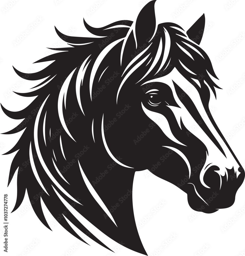Horse head silhouette vector Horse head silhouette vector