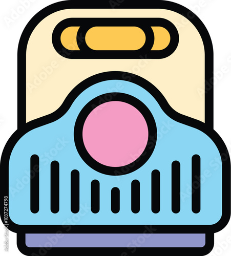 Lint remover holding in hand cleaning clothes tool icon, outline style