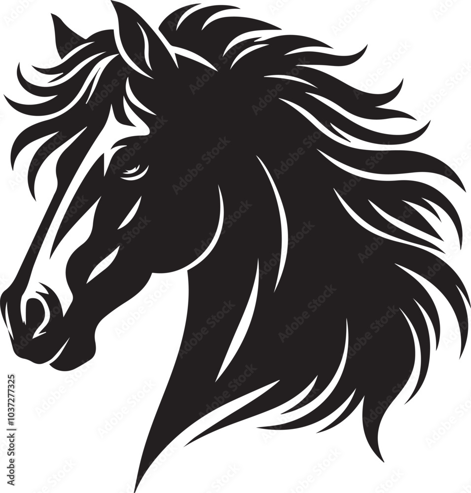 Obraz premium Horse head silhouette vector