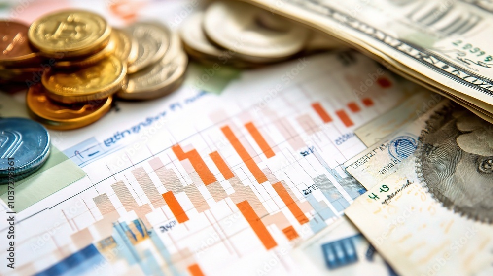 Financial Growth and Currency on a Business Table Financial Growth and Currency on a Business Table