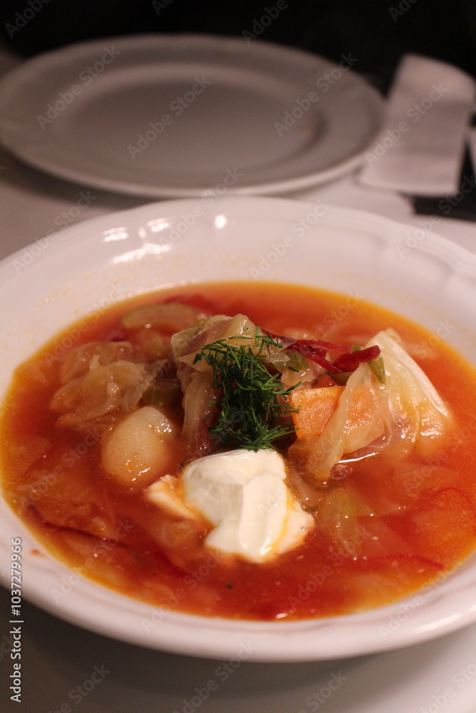 Ukrainian cuisine: borscht (sour soup) Ukrainian cuisine: borscht (sour soup)