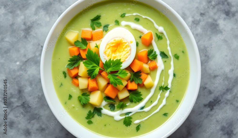 Kvasok – Traditional Ukrainian Green Pea Soup with Potatoes and Egg (Ukrainian Cuisine) Kvasok – Traditional Ukrainian Green Pea Soup with Potatoes and Egg (Ukrainian Cuisine)