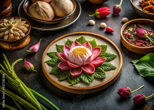 Wallpaper Mural Lotus Flower Embroidered Patch Badge for Creative Culinary Art and Food Styling Torontodigital.ca