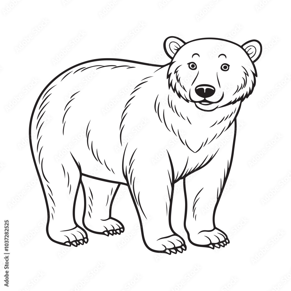 Fototapeta premium Silhouette vector style Polar Bear with white background