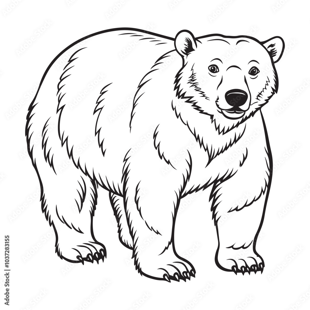 Obraz premium Silhouette vector style Polar Bear with white background