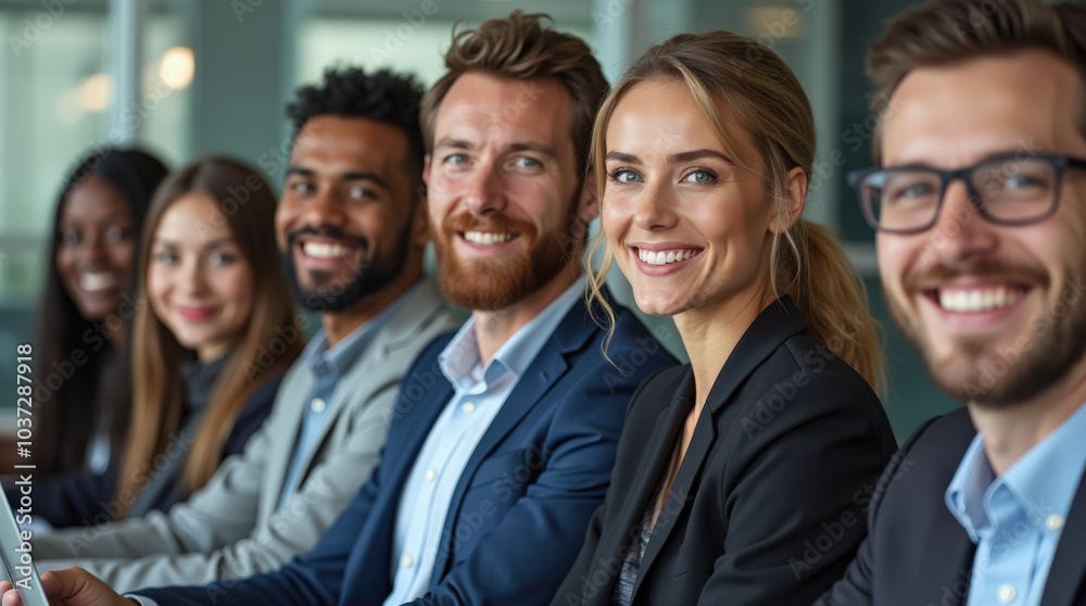 Diverse Group of Business Professionals in Modern Office Setting - Teamwork, Collaboration, and Leadership in Corporate Environment Diverse Group of Business Professionals in Modern Office Setting - Teamwork, Collaboration, and Leadership in Corporate Environment