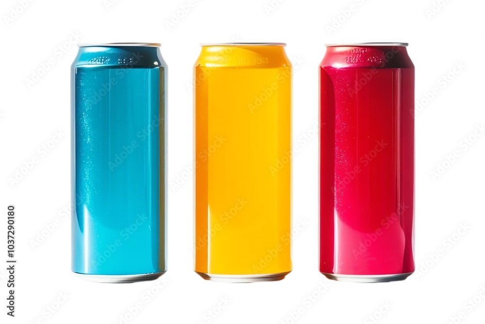 Canettes colorées sur fond blanc
Canettes colorées sur fond blanc