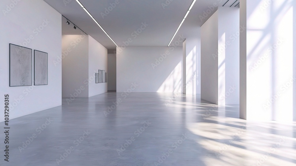 Fototapeta premium Modern Art Gallery Interior with Natural Lighting