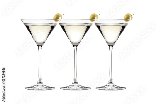 Martinis avec olives sur fond blanc

 photo