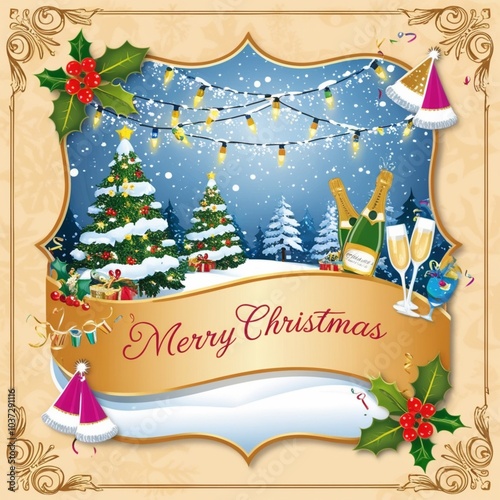 Festival merry Christmas new year symbol 