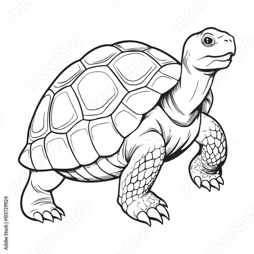 Silhouette vector style giant-tortoise with white background