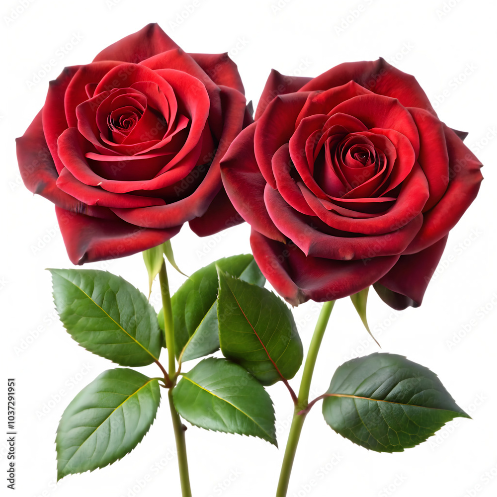 Fototapeta premium red roses isolated on a transparent background,