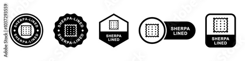 Sherpa Lined - vector signs for clothes and material labeling.