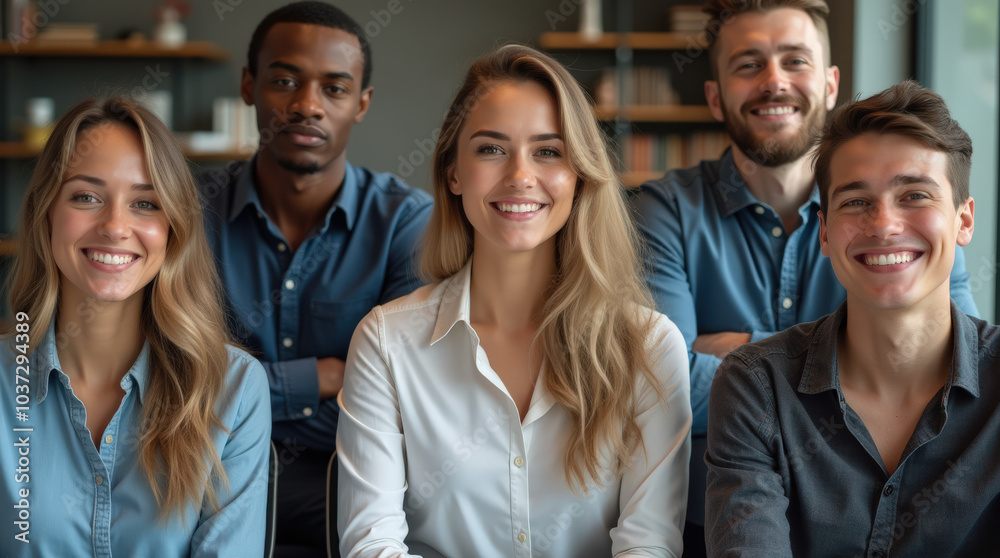 Diverse Group of Business Professionals in Modern Office Setting - Teamwork, Collaboration, and Leadership in Corporate Environment