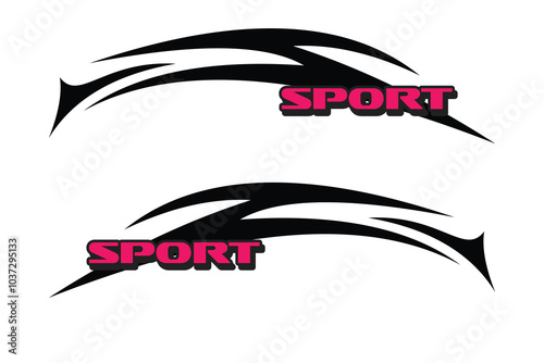 Sport racing stripes car stickers modification vinyl decal template Vector EPS 10