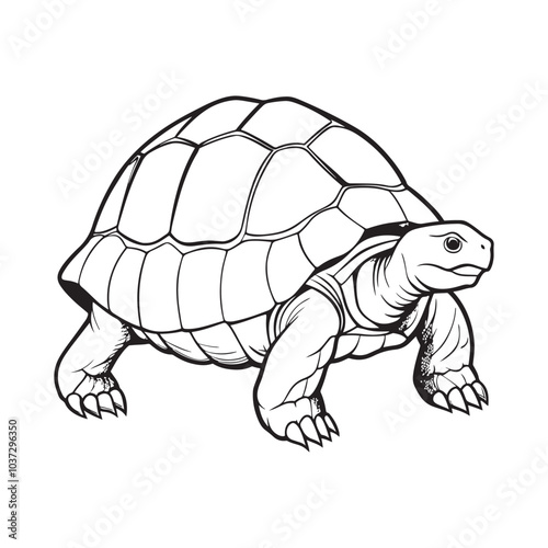 Silhouette vector style giant-tortoise with white background