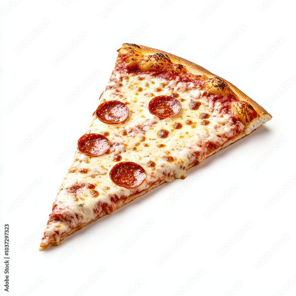 Delicious slice of pepperoni pizza on a white isolated background. Delicious slice of pepperoni pizza on a white isolated background.