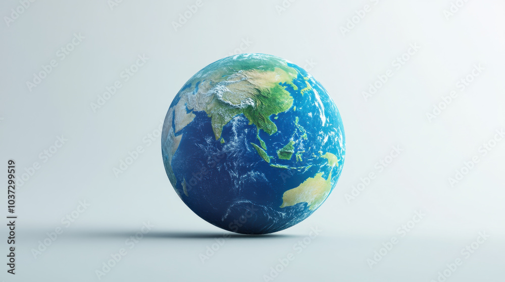 realistic 3D depiction of Earth showcasing vibrant continents and oceans, highlighting beauty of our planet realistic 3D depiction of Earth showcasing vibrant continents and oceans, highlighting beauty of our planet