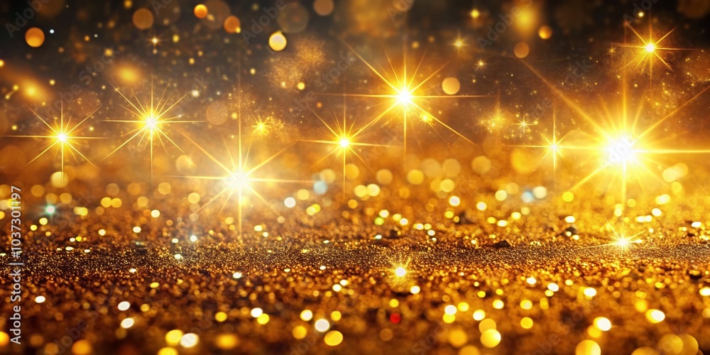 Naklejka premium Mesmerizing Abstract Background with Shimmering Gold Sparkles for Stunning Portrait Photography