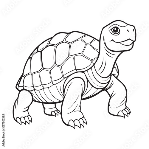 Silhouette vector style giant-tortoise with white background