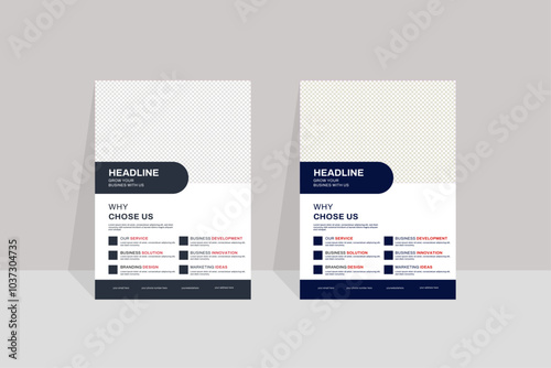 a bundle of 2 templates of different colors a4 flyer template, Creative Corporate & Business Flyer Brochure Template Design, editable vector template design, marketing, business proposal, promotion,