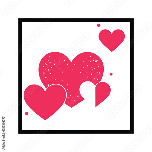 A radiant frame of shining red and pink hearts with a glowing border. Perfect for Valentine’s Day cards, romantic invitations, or festive designs, this vector adds a sparkle of love to your project.