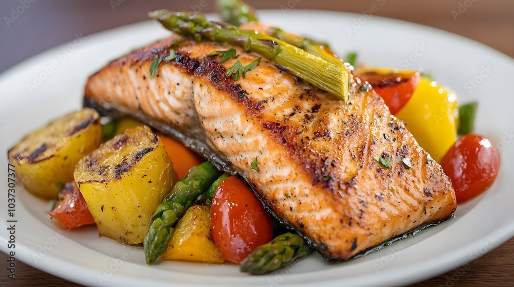 Elegant Roasted Salmon with Vegetables Elegant Roasted Salmon with Vegetables