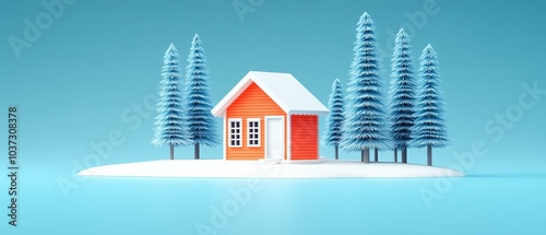 Christmas Island Home, Snowy Scenery, Festive Atmosphere photo