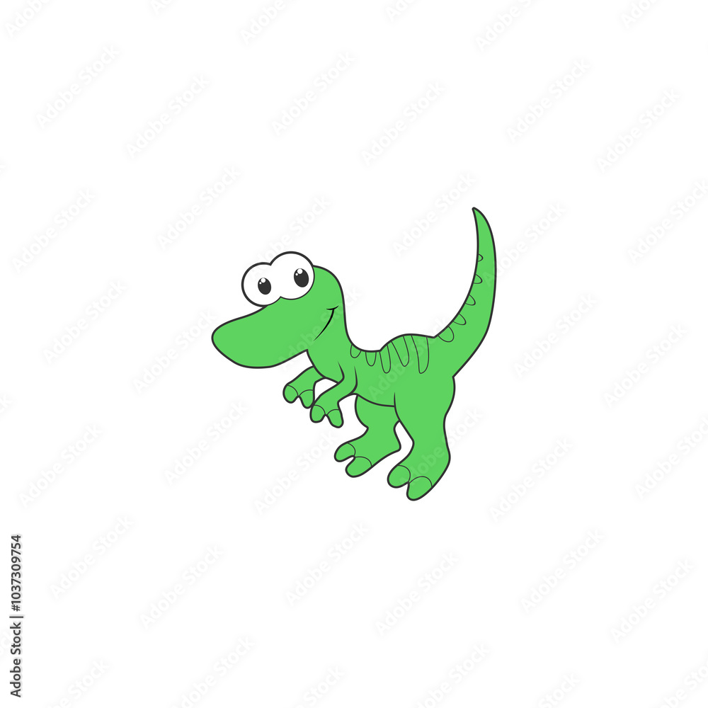 Obraz premium Cute cartoon dinosaur character icon isolated on transparent background