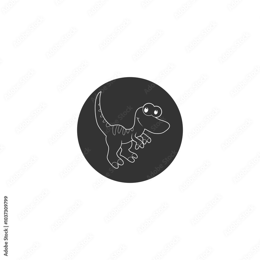 Cute cartoon dinosaur character icon isolated on transparent background Cute cartoon dinosaur character icon isolated on transparent background