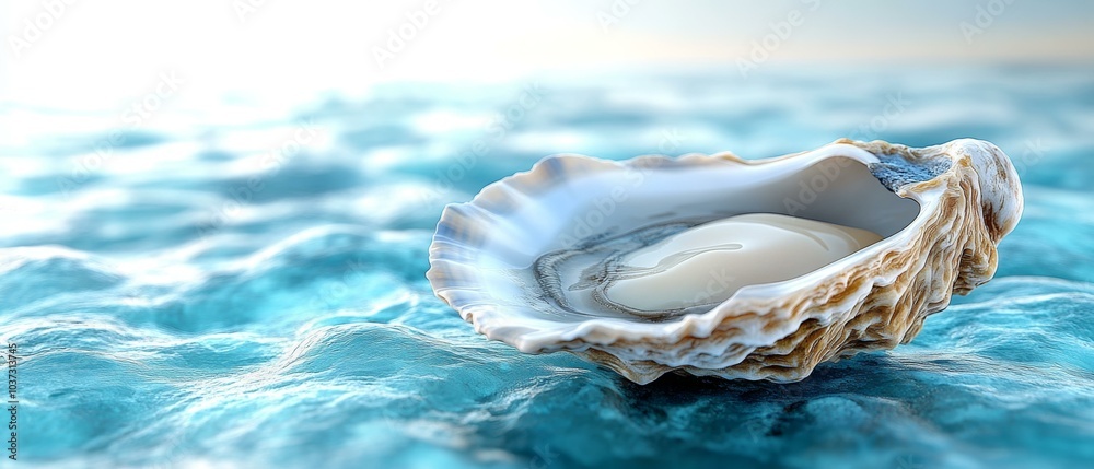 Pearl Oyster in Blue Water Pearl Oyster in Blue Water