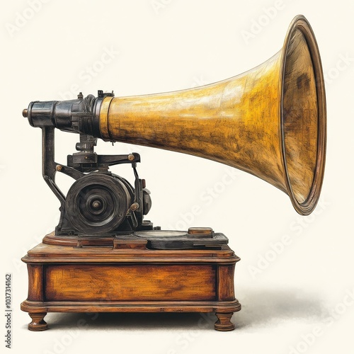 Antique Brass Phonograph