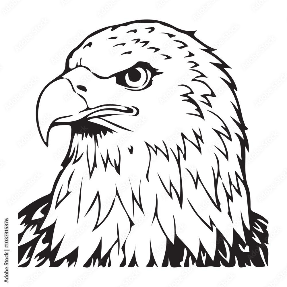 Silhouette vector style Bald Eagle with white background Silhouette vector style Bald Eagle with white background