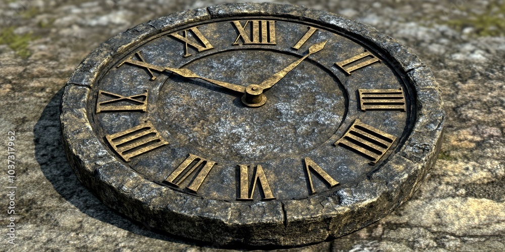 Ancient Stone Clock in Deteriorating Condition Ancient Stone Clock in Deteriorating Condition