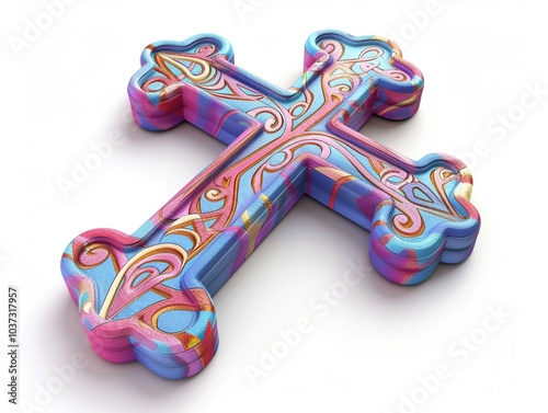 A 3D Christian iconography clipart religious symbol photo