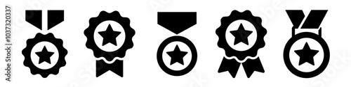 Reward icon set. Trophy icon