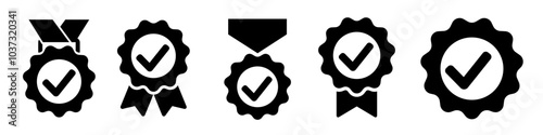 Medal icon set. Badge vector icon