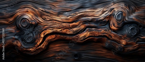 Intricate patterns of burnt wood a stunning display of natural textures and colors in a visually captivating design