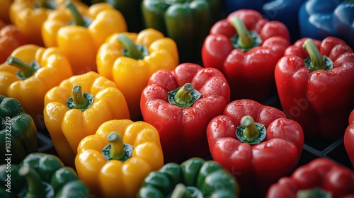 Close-up of Fresh Colorful Bell Peppers