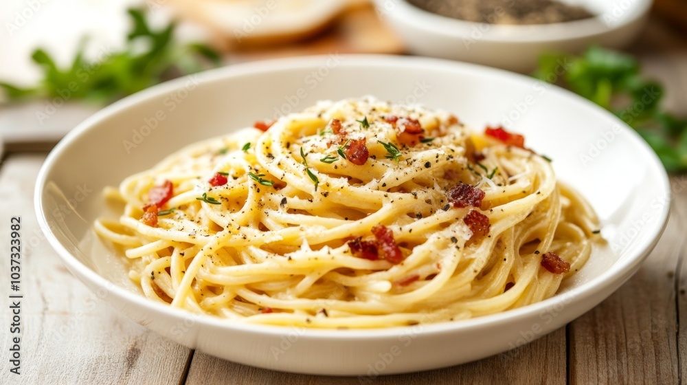 Delicious Pasta with Bacon and Creamy Sauce Delicious Pasta with Bacon and Creamy Sauce