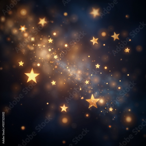 Glittering Stars On Bokeh Background