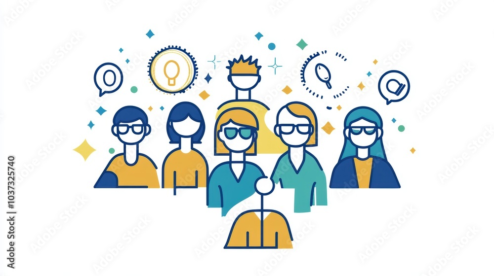 HRM or Human Resource Management, manager icon which is among staff icons for human development recruitment leadership and customer target, resume, interview. generate by AI