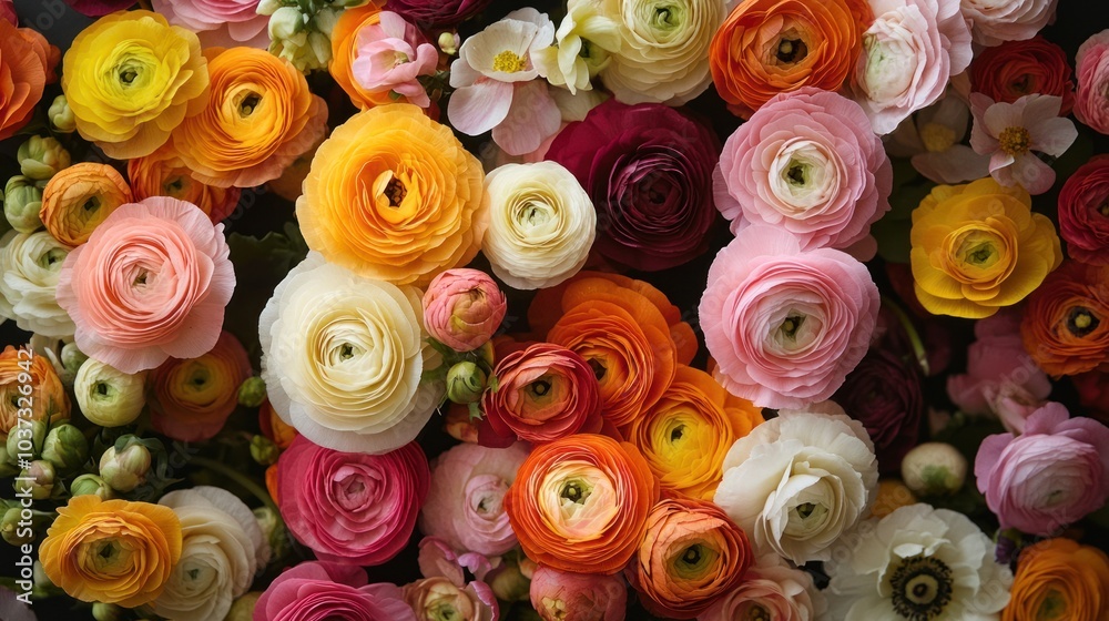 Colorful Ranunculus Flower Bouquet