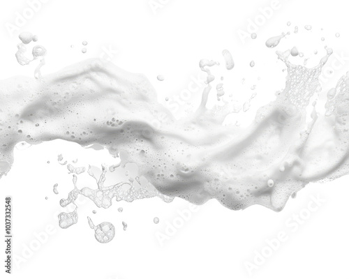 Obraz na płótnie white soap foam splashes on transparent background w salonie