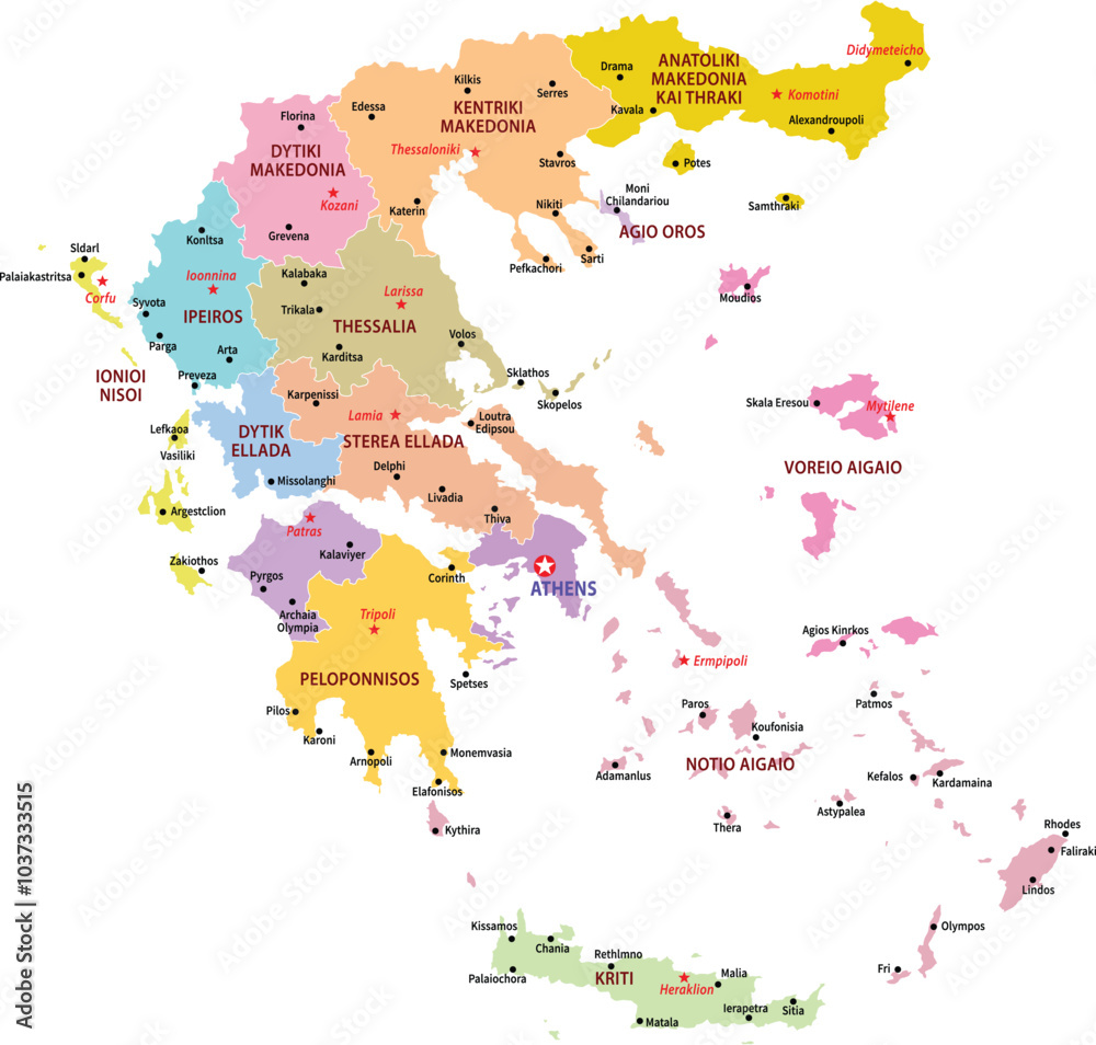 Obraz premium colorful Map Of Greece