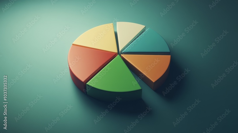Obraz premium Colorful Pie Chart on Smooth Surface